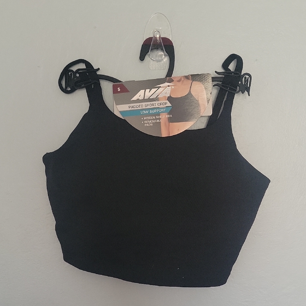 Avia Black Padded Crop Top